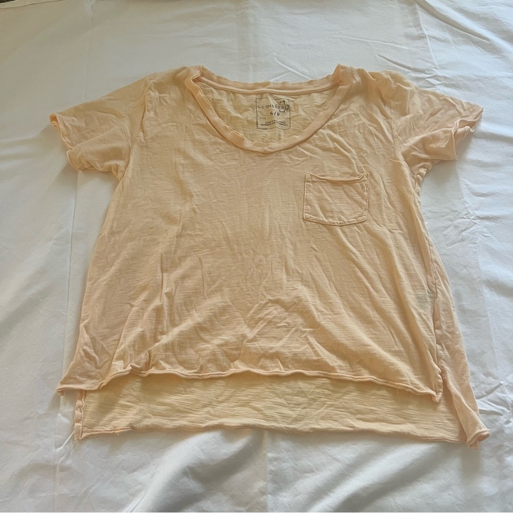 Free People peach burnout tee